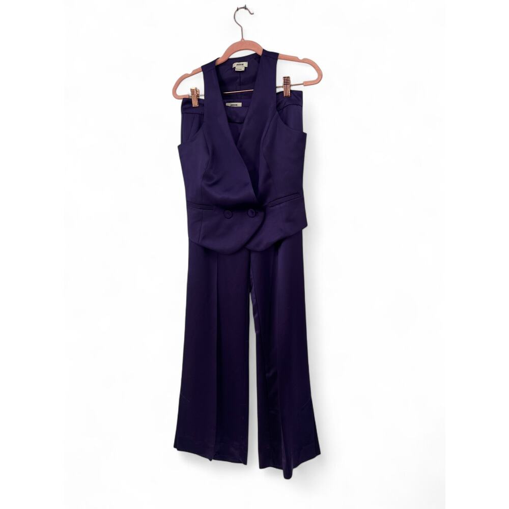 Luxury Designer Jason Wu | 2 | Matching Set Pants Vest Trouser Top Purple Outfit - Picture 4 of 7